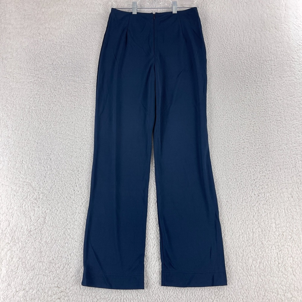 Lacoste Blue Straight Leg Pants Womens Mid-Rise Made in France Zip Up Size 6 - Picture 12 of 16